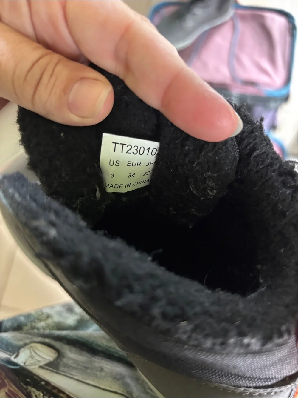 Kids Gray Winter Boots with Orange Pull Tabs
